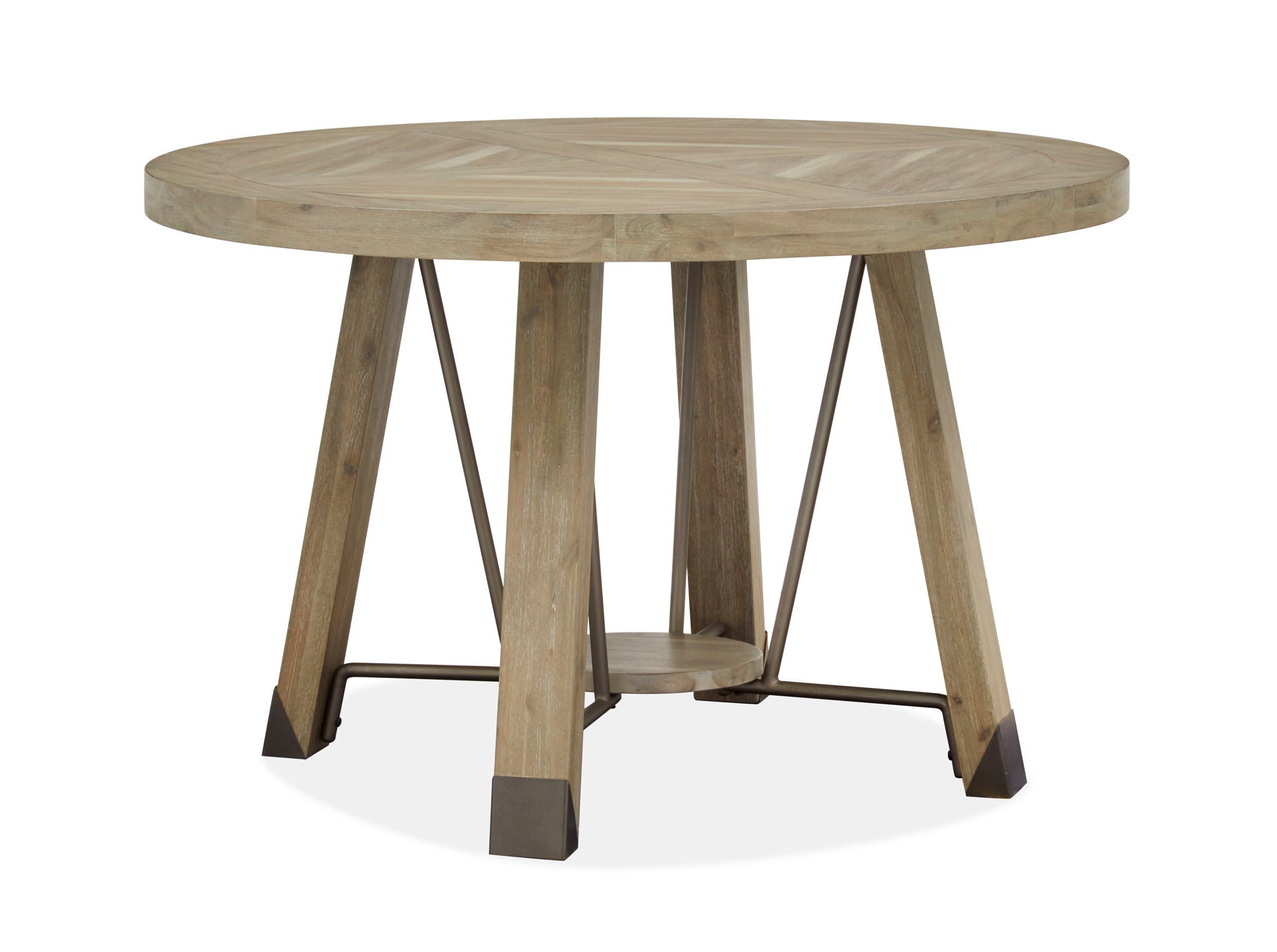 Ainsley – Round Dining Table – Cerused Khaki