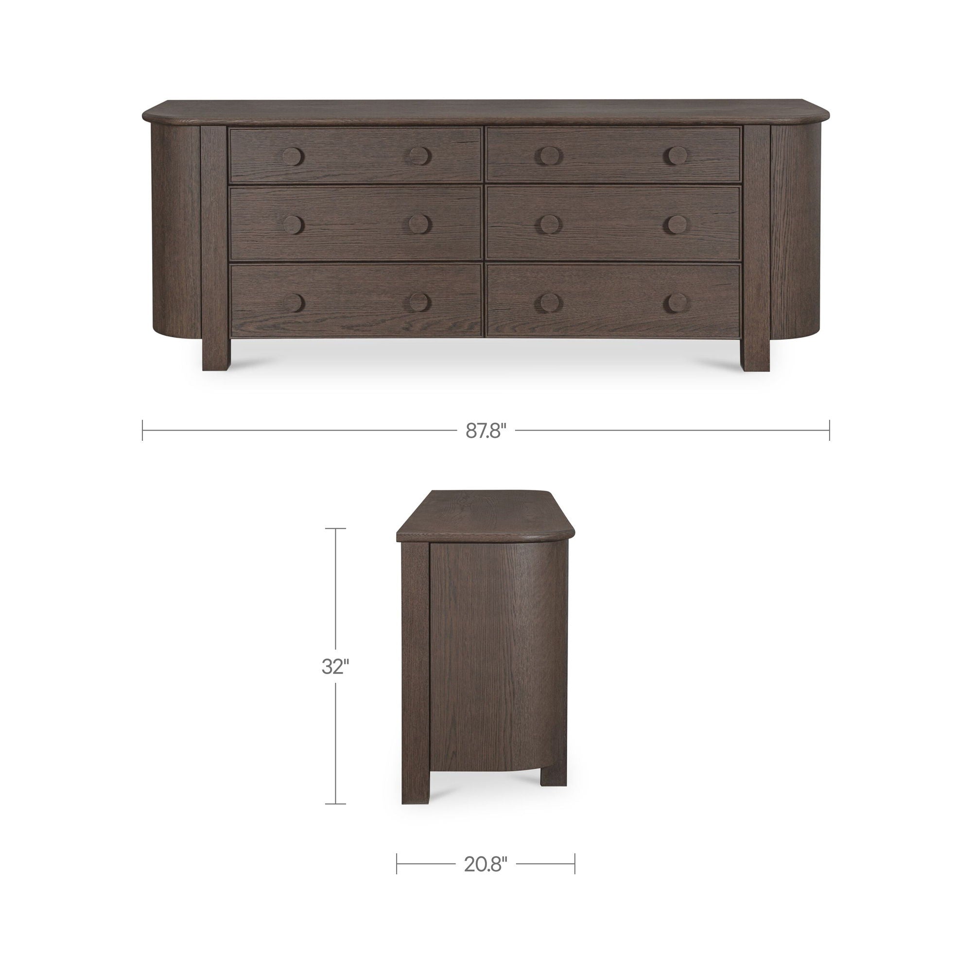 Loren - 6 Drawer Dresser - Dark Brown - Image 2