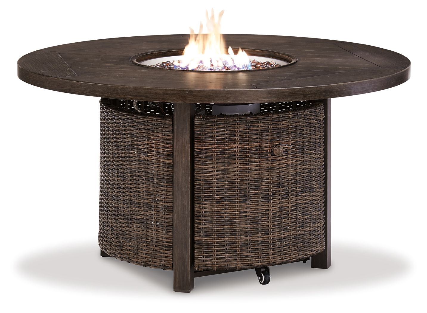 Paradise Trail – Round Fire Pit Table – Medium Brown