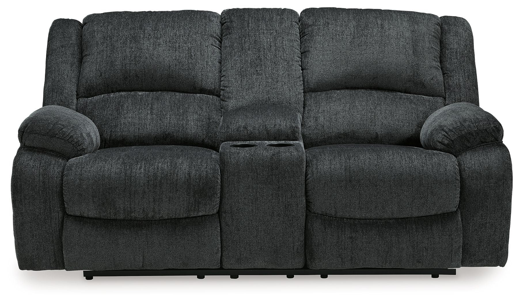 Draycoll – Dbl Reclining Loveseat W/Console – Fabric – Slate