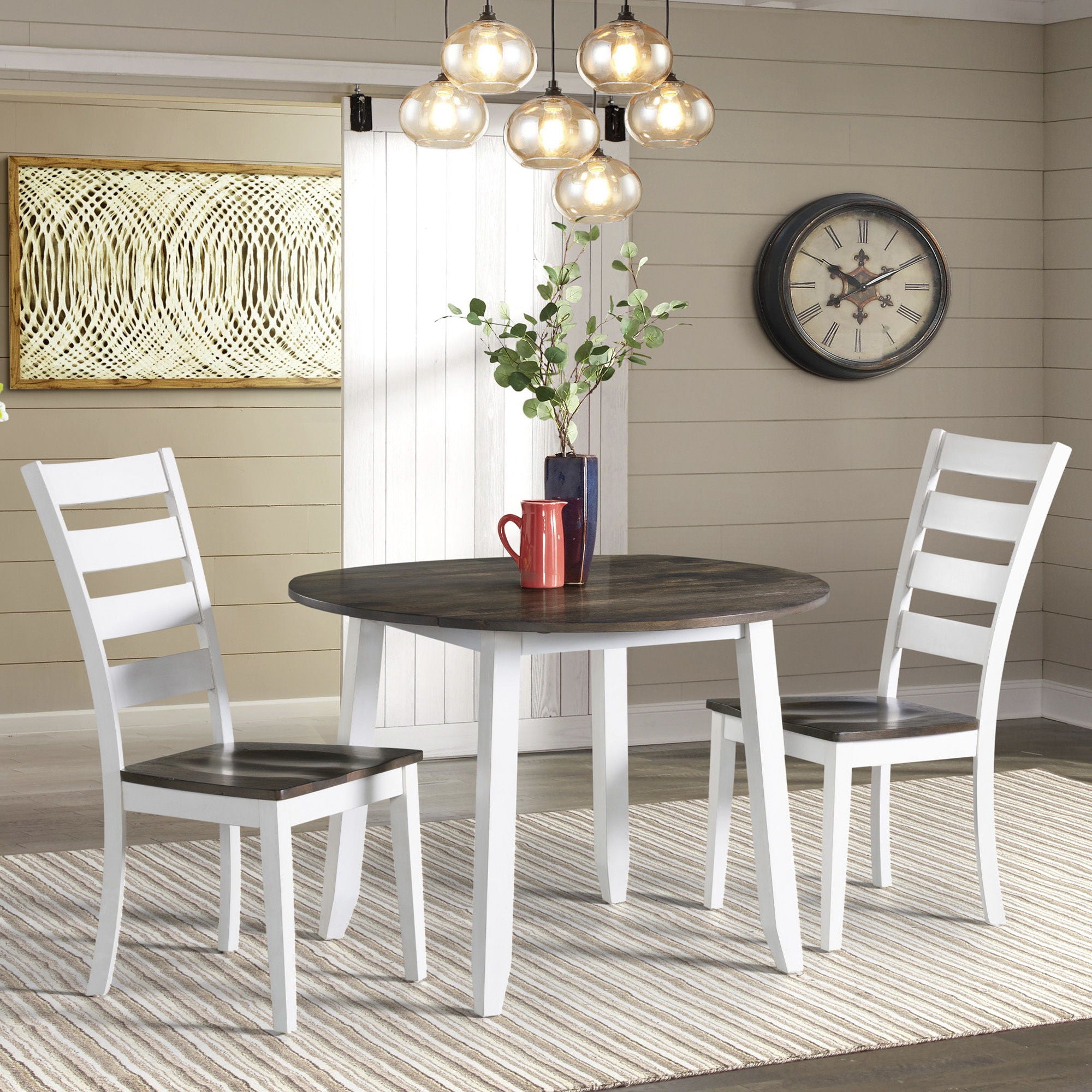 Kona - Drop Leaf Table - Gray / White - Image 2