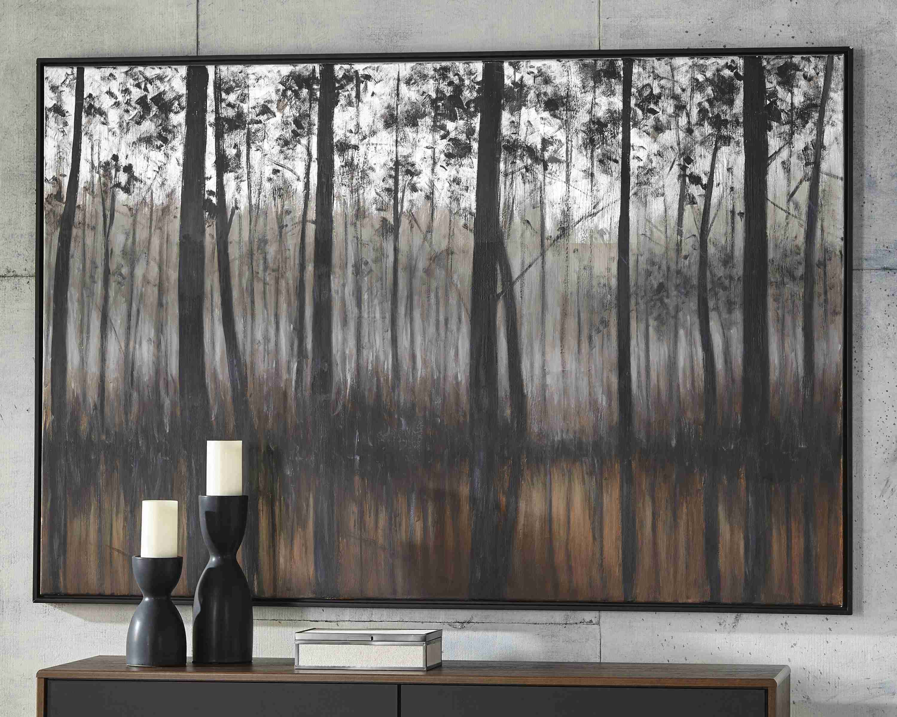 Philyra - Wall Art - Black / Orange / Silver - Image 2
