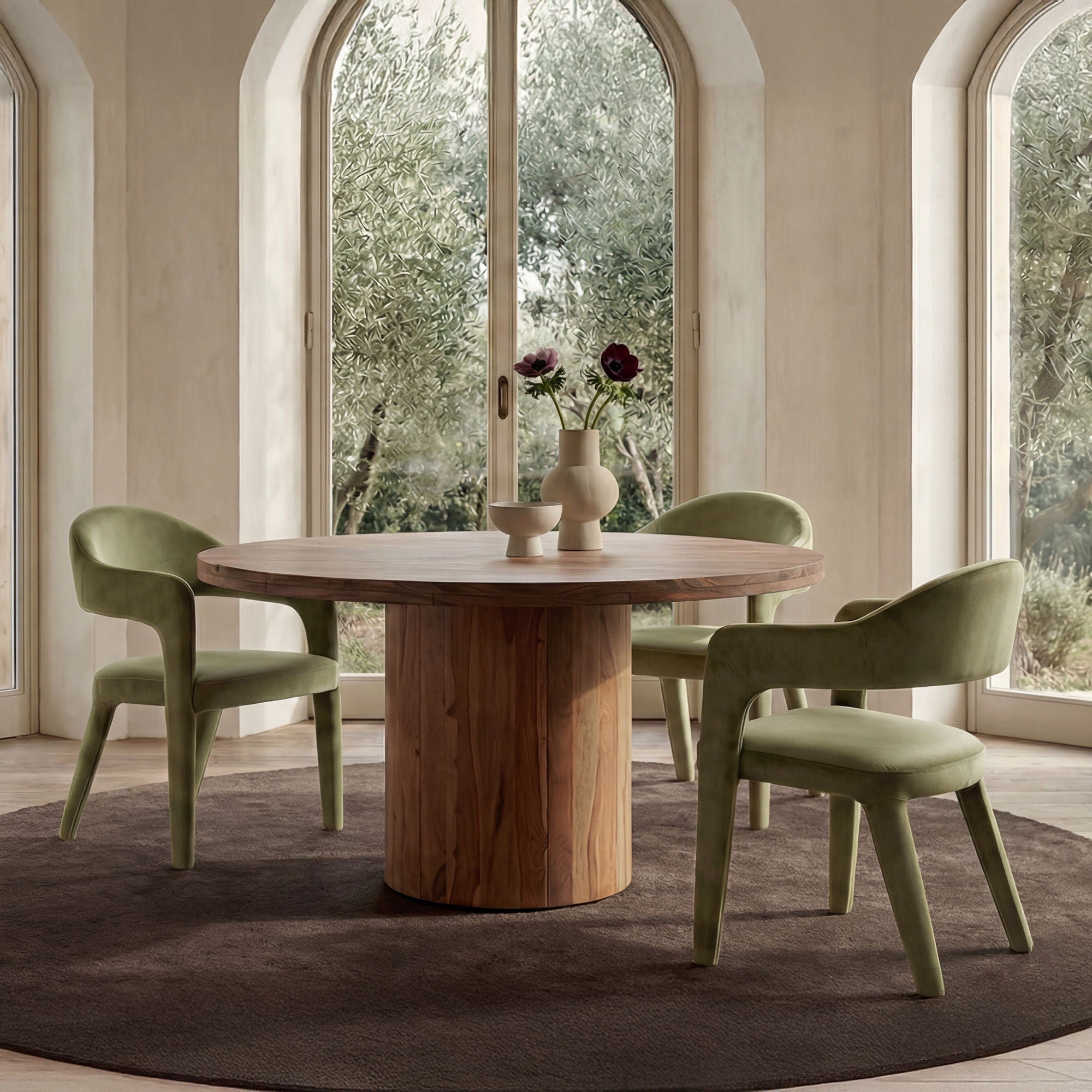 Martens - Dining Chair Velvet - Green - Image 1