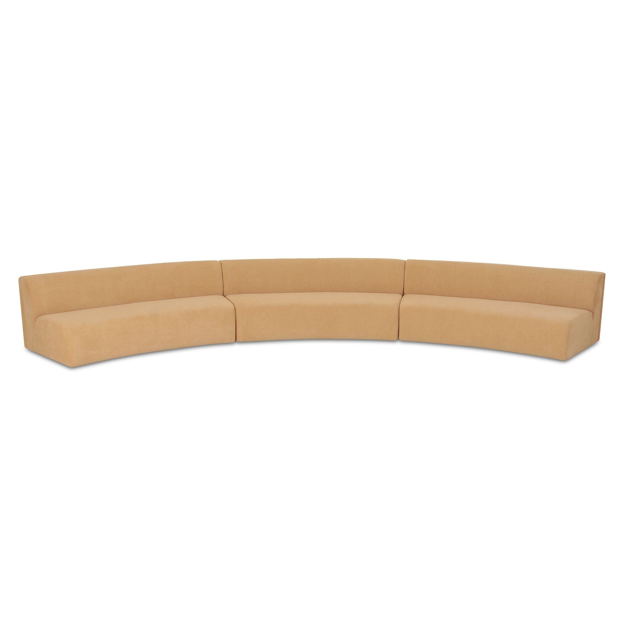 Naomi - 3 Piece Concave Modular Sectional - Golden Yellow - Image 1