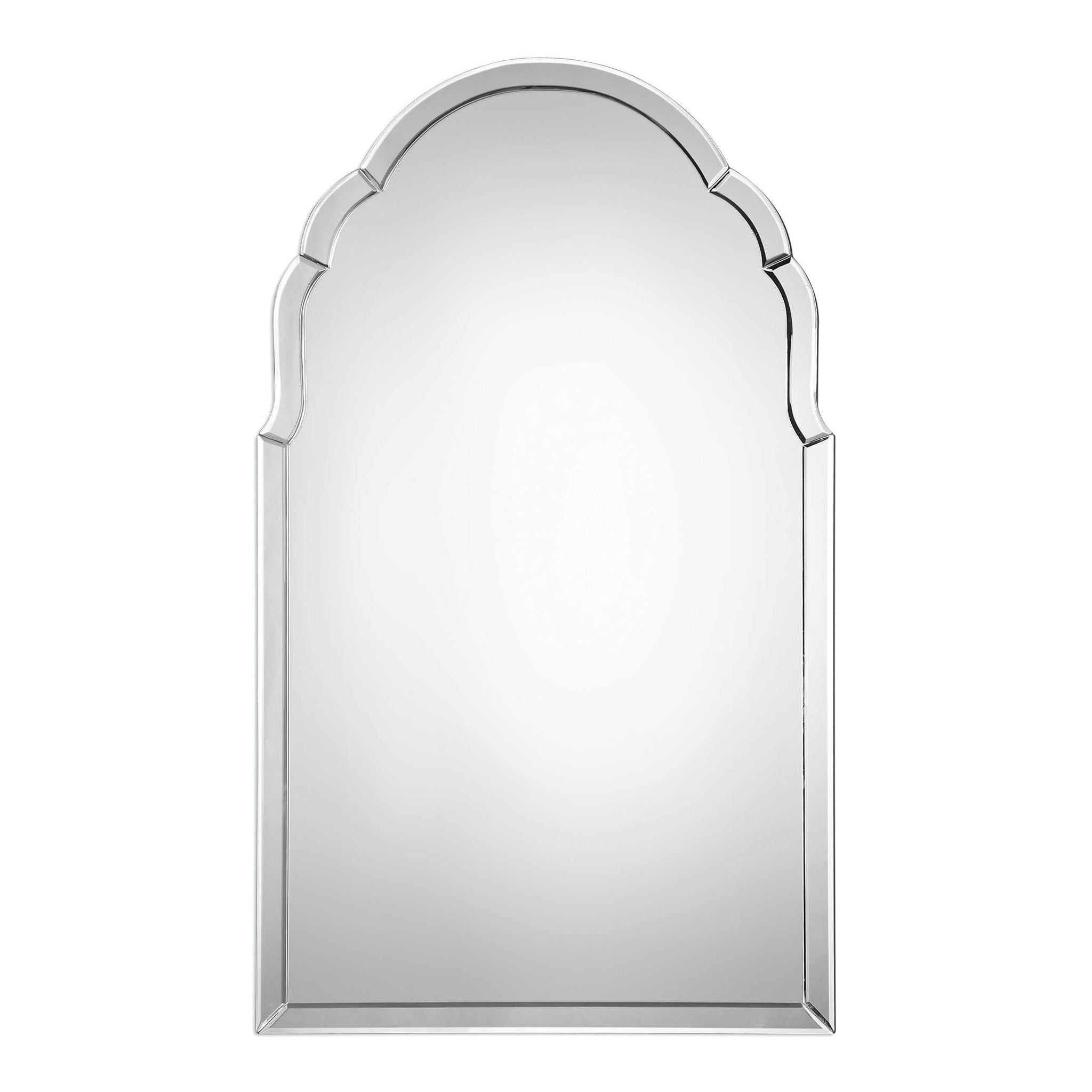 Brayden – Frameless Arched Mirror – Pearl Silver
