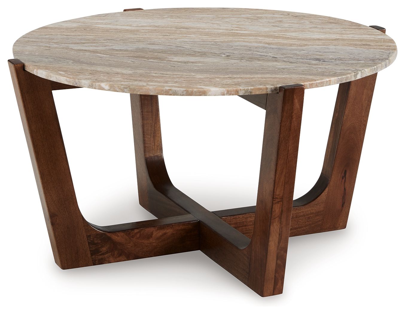 Tanidore - Round Cocktail Table - Warm Brown - Image 1