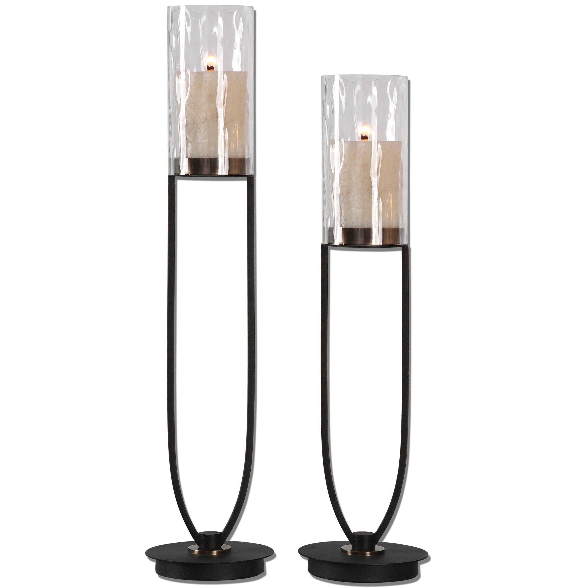 Durga – Iron Work Candleholders (Set of 2) – Black