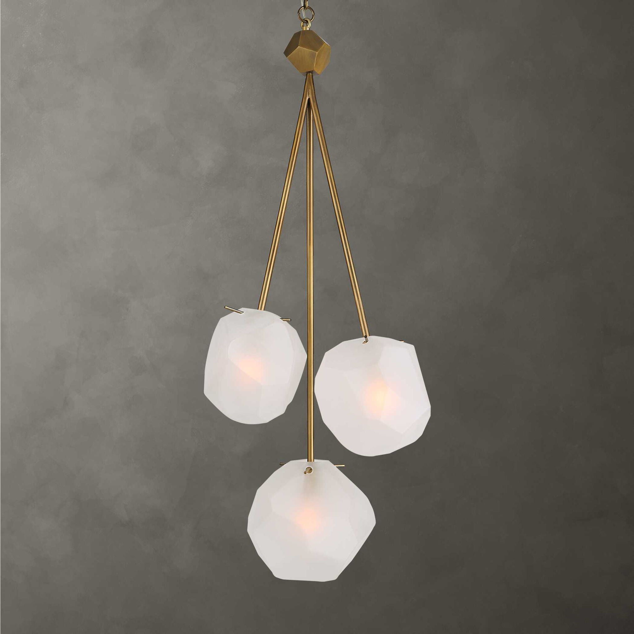 Geodesic – 3 Light Pendant – White