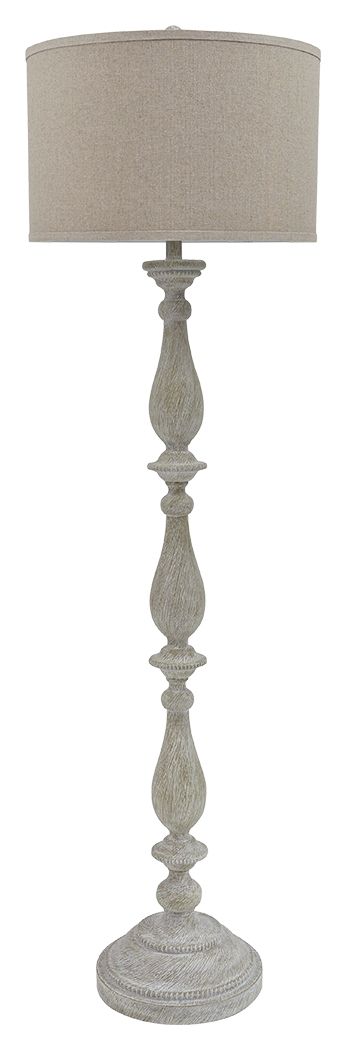 Bernadate - Poly Floor Lamp - Whitewash - Image 1