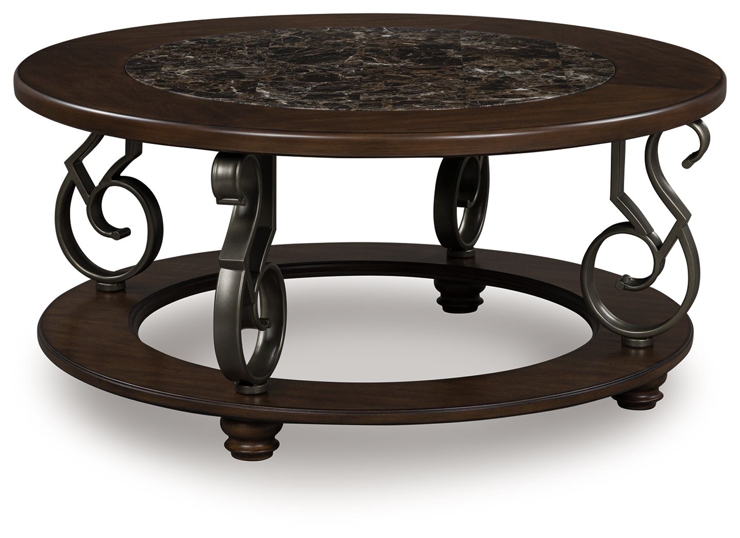 Frallyn - Round Cocktail Table - Dark Brown - Image 1