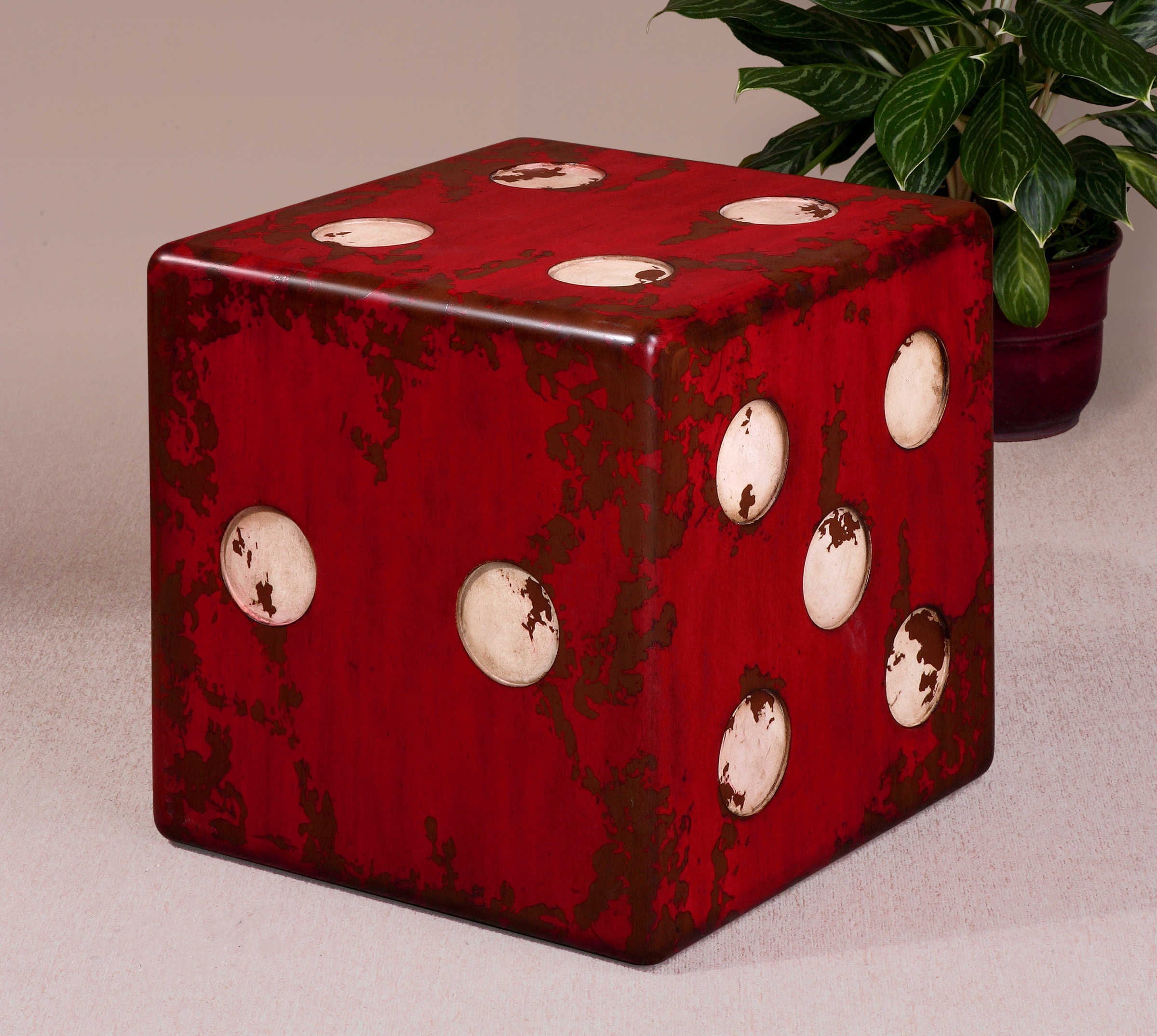 Dice - Accent Table - Red - Image 3