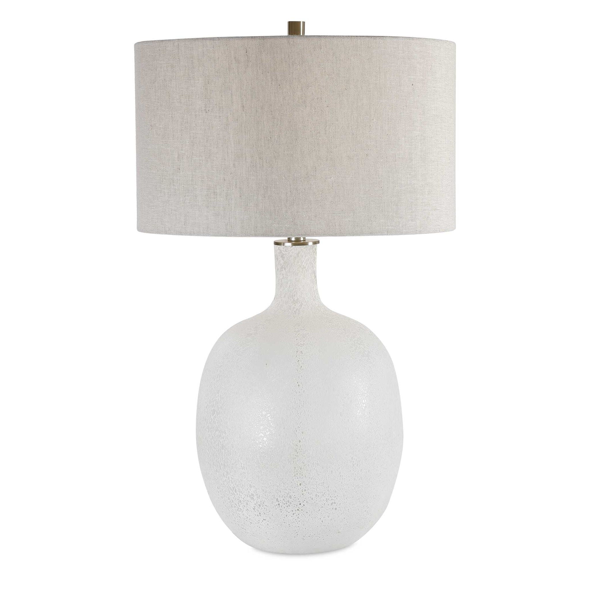 Whiteout – Mottled Glass Table Lamp – White