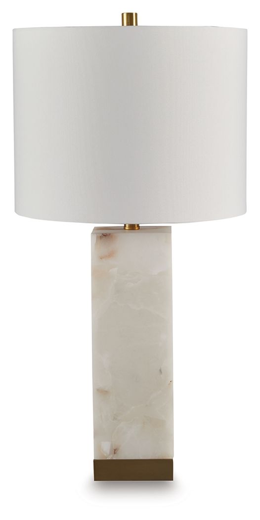 Linderfield - Alabaster Table Lamp - White / Gold Finish - Image 1