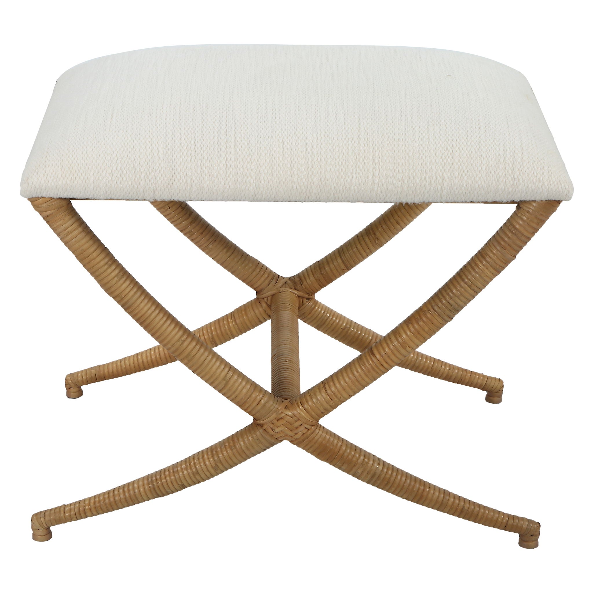 Expedition – White Fabric Small Bench