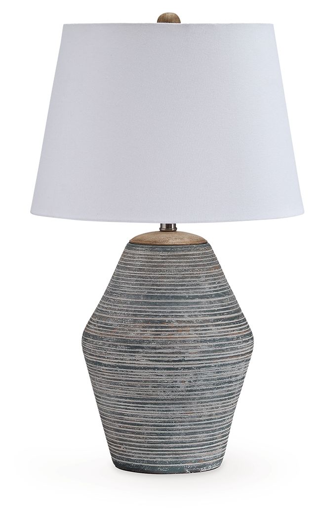 Lawrock - Terracotta Table Lamp - Antique Blue - Image 1