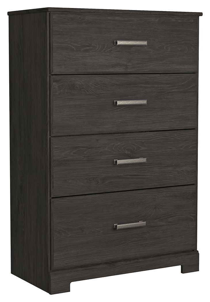 Belachime – Four Drawer Chest – Charcoal