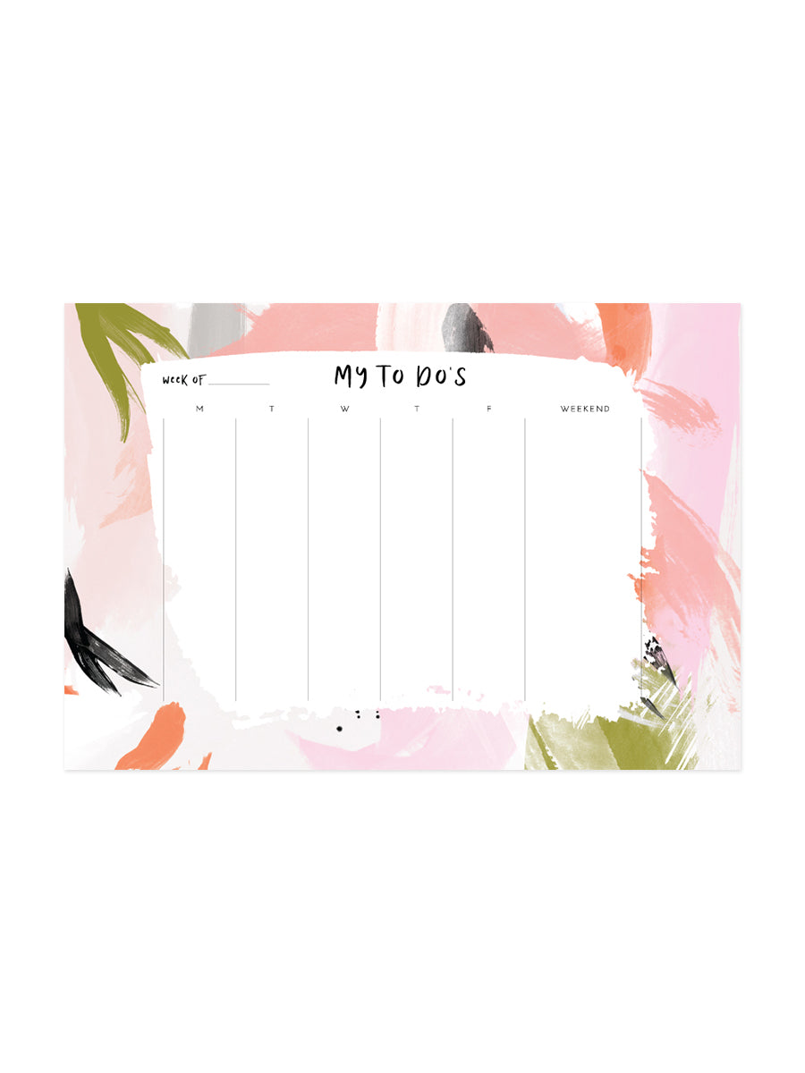 Falling Petals Weekly Desk Planner