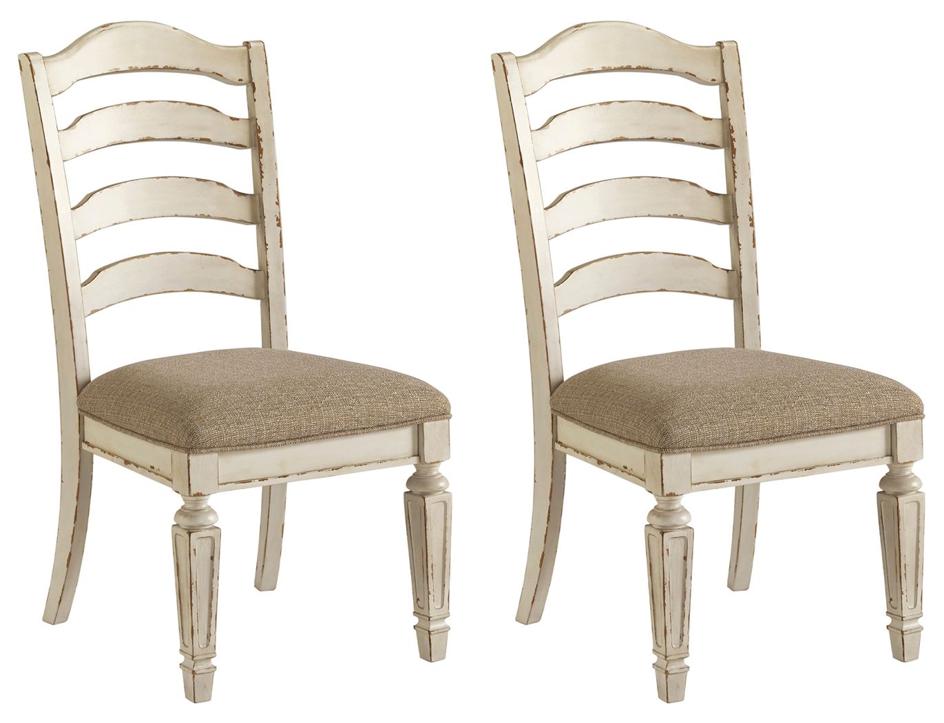 Realyn - Dining UPH Side Chair (Set of 2) - Ladderback - Chipped White - Image 1