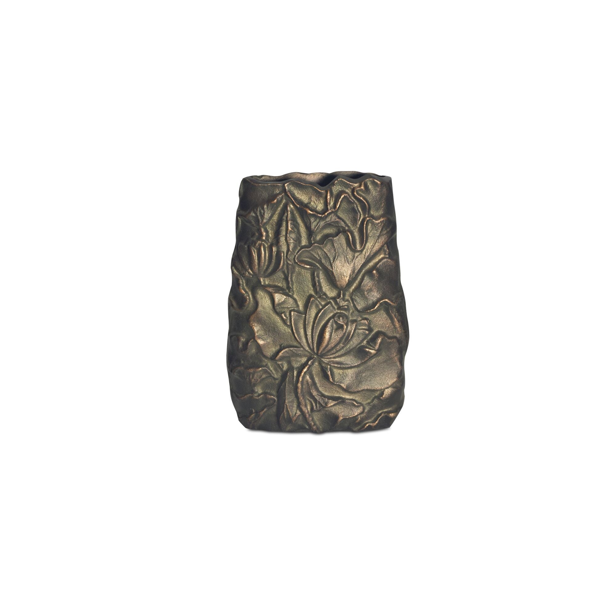 Sabine – Cast Aluminum Vase – Antique Brass