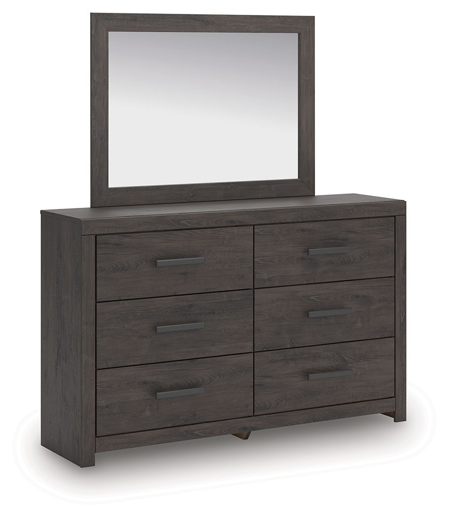 Prendonea – Dresser and Mirror – Charcoal