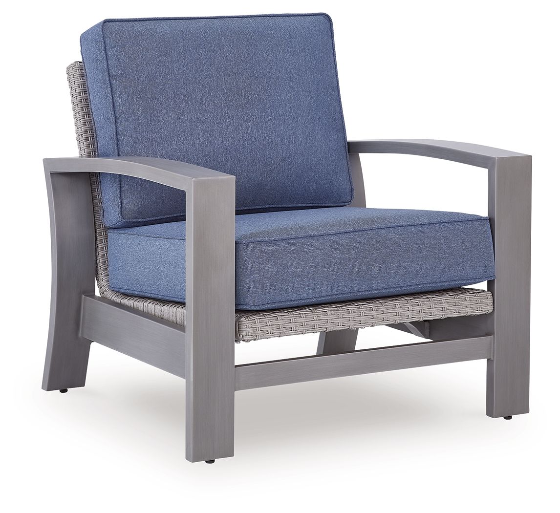 Half Moon Beach – Spring Lounge Chair – Blue / Gray