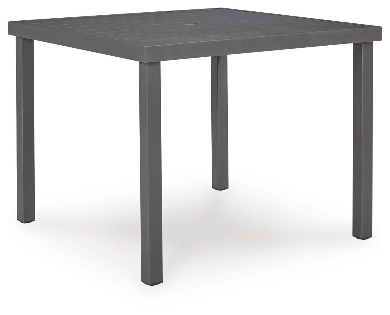 Rocky Creek – Square Dining Table With Umbrella Option – Gray