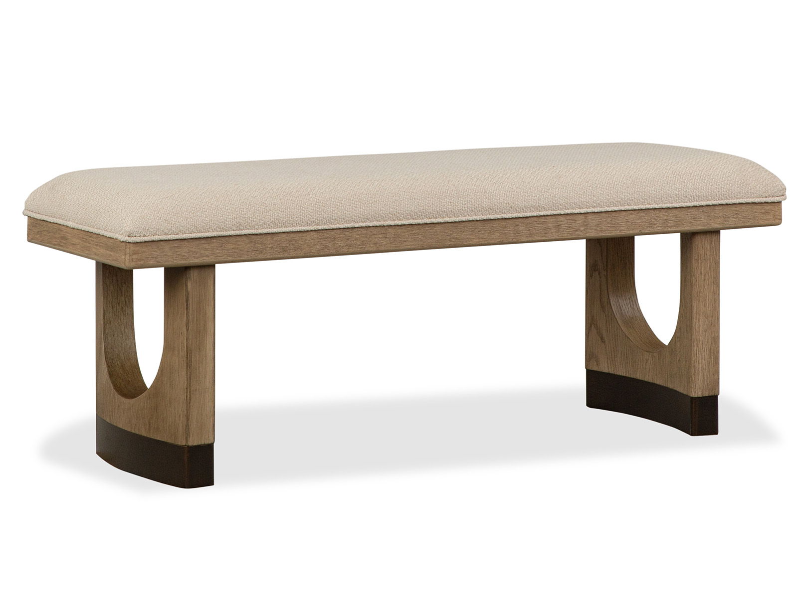 Tristan – Upholstered Backless Bench With U-Shaped Legs – Swiss Coffee