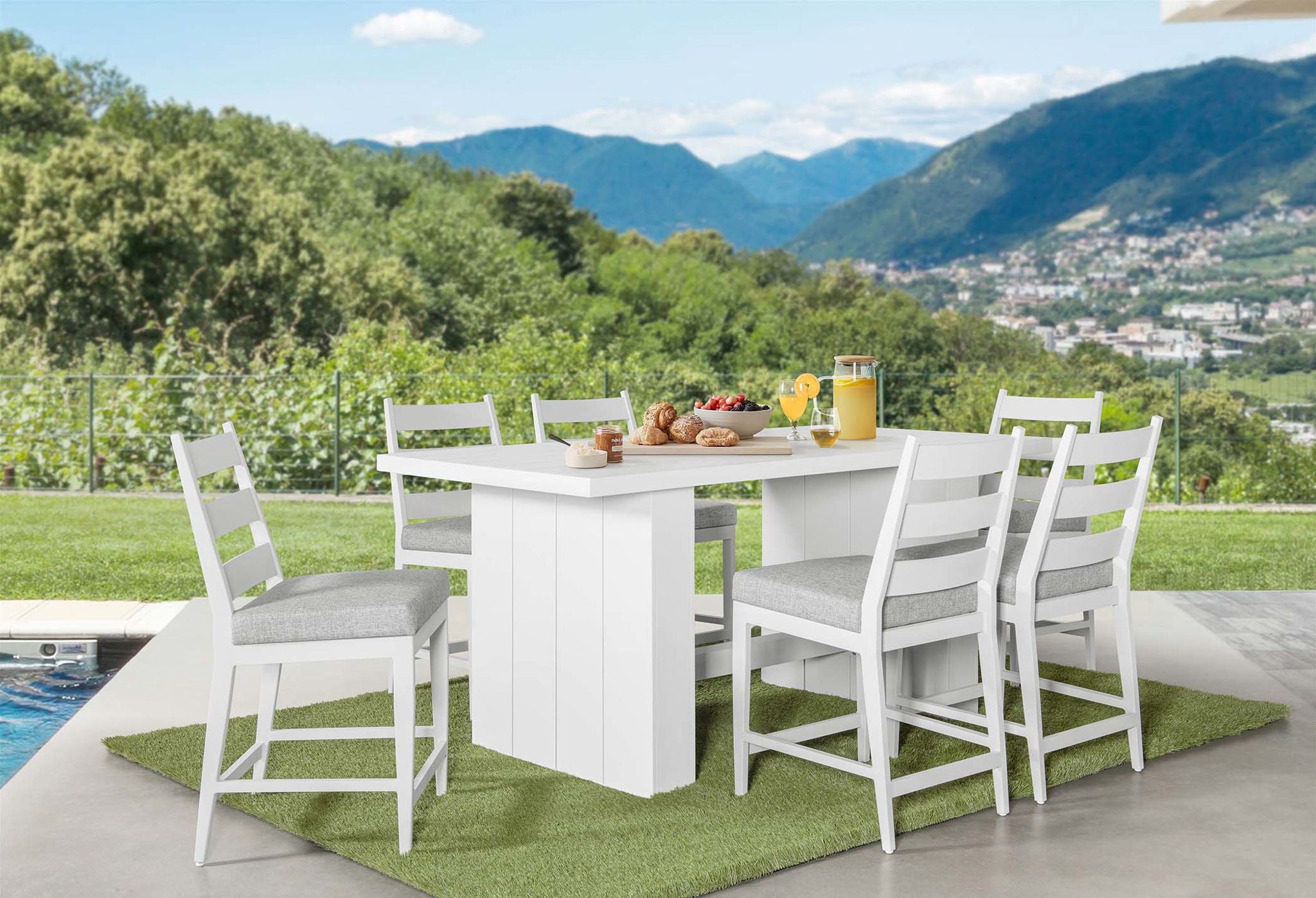 Nash - Outdoor Dining Counter Table - Buff - Image 3